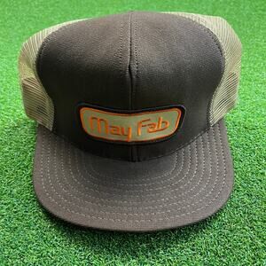 Vintage MayFab Brown Tan Mesh Trucker Hat Reynolds USA Snapback Cap